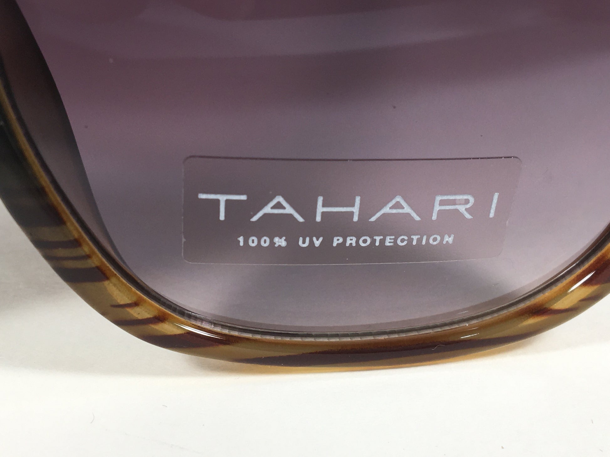 Tahari Large Cat Eye Sunglasses Black Brown Wood Plastic Frame Smoke Lens TH712 OXWD - Sunglasses