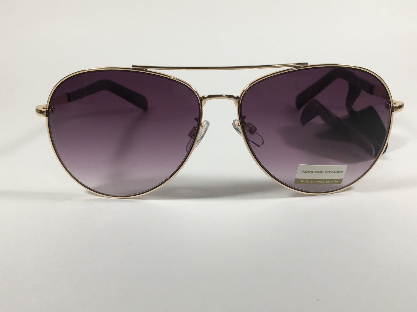 Adrienne Vittadini Aviator Sunglasses Gold Frame Smoke Gradient Lens AV3023CE - Sunglasses