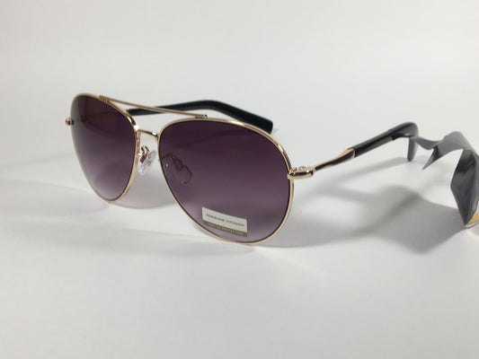 Adrienne Vittadini Aviator Sunglasses Gold Frame Smoke Gradient Lens AV3023CE - Sunglasses