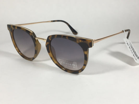 Tahari Round Sunglasses Brown Tortoise Gold Frame Gray Gradient Lens TH713 TS - Sunglasses