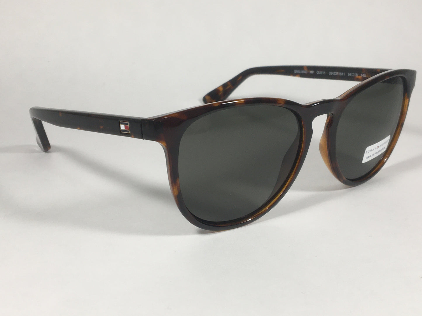 Tommy Hilfiger Emiliano Keyhole Sunglasses Brown Tortoise Green Lenses EMILIANO MP OU111 - Sunglasses