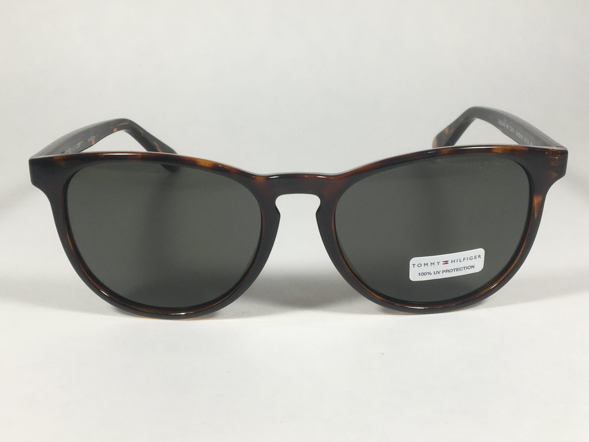 Tommy Hilfiger Emiliano Keyhole Sunglasses Brown Tortoise Green Lenses EMILIANO MP OU111 - Sunglasses