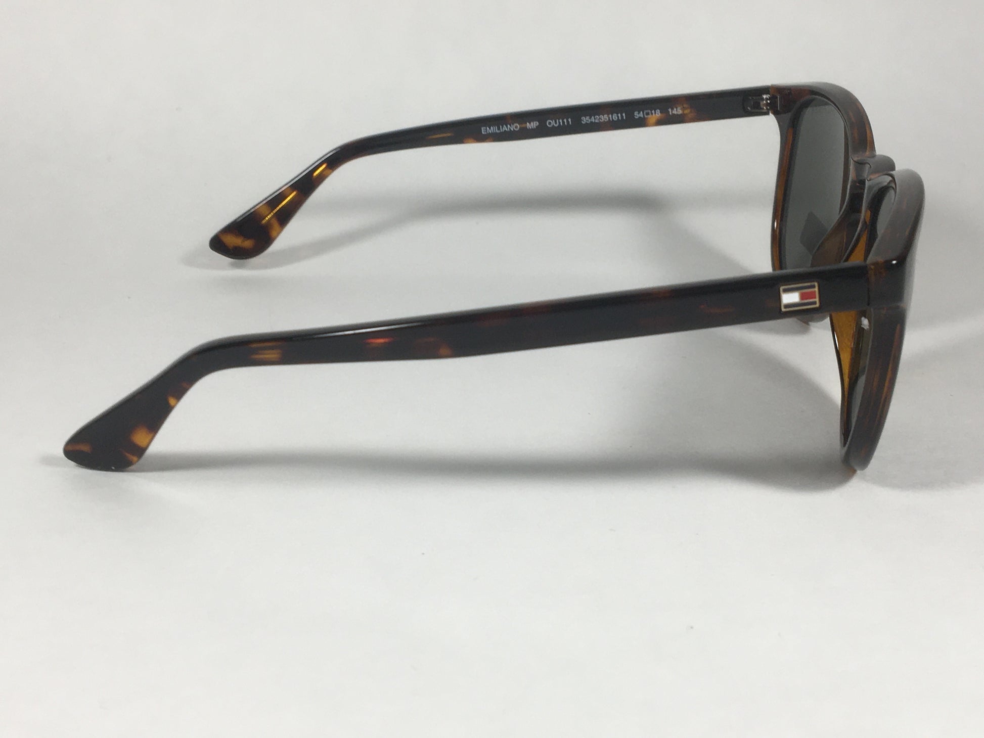 Tommy Hilfiger Emiliano Keyhole Sunglasses Brown Tortoise Green Lenses EMILIANO MP OU111 - Sunglasses