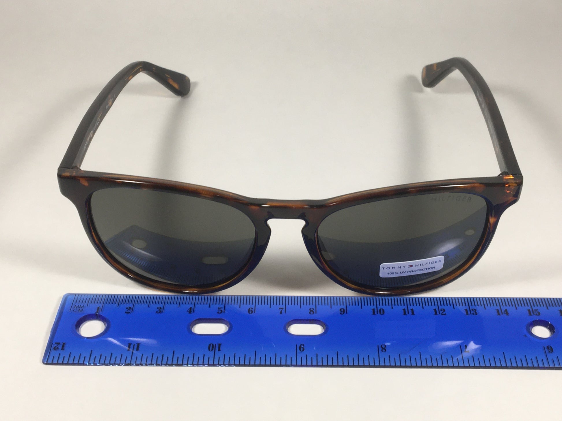 Tommy Hilfiger Emiliano Keyhole Sunglasses Brown Tortoise Green Lenses EMILIANO MP OU111 - Sunglasses
