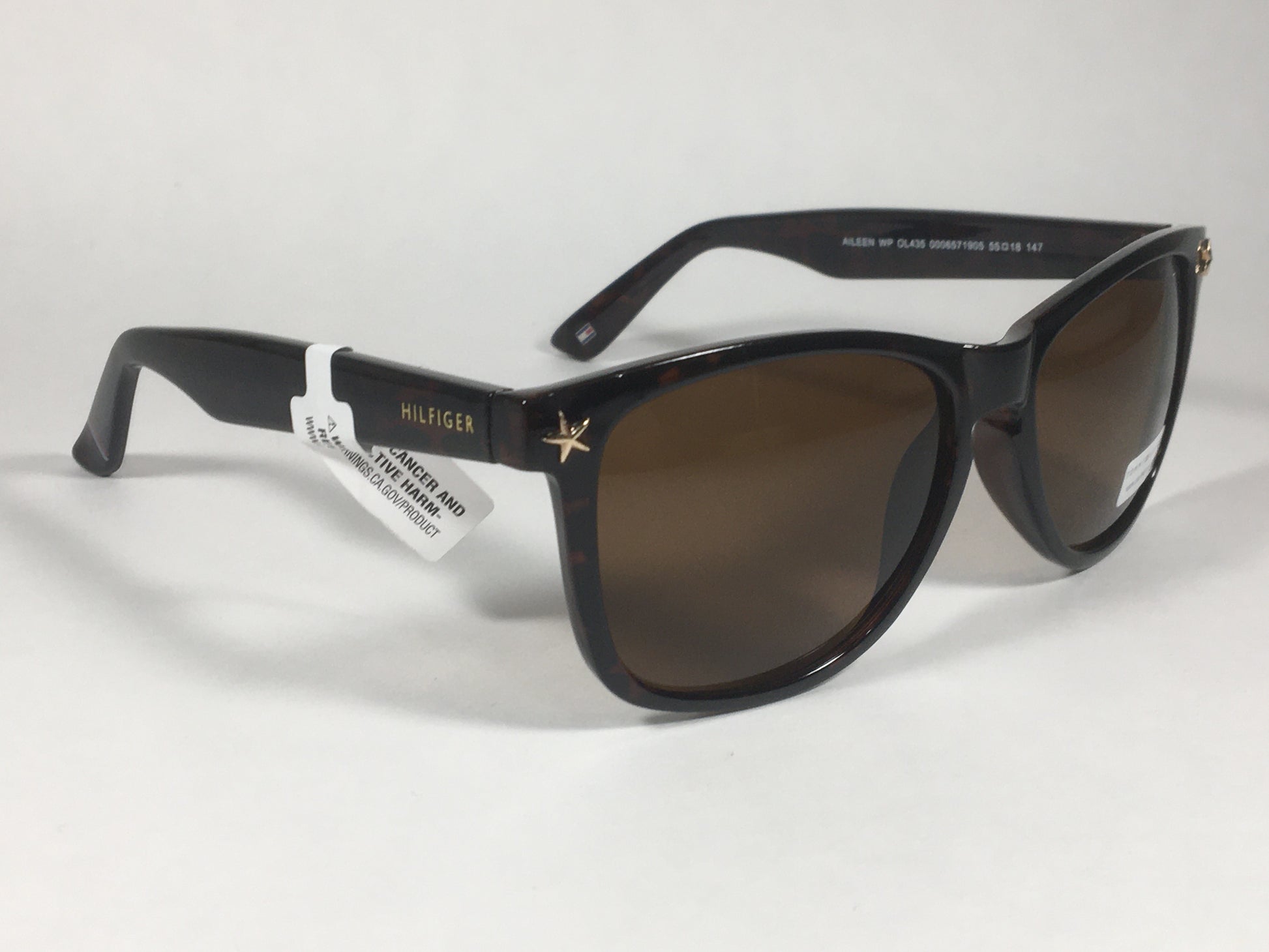 Tommy Hilfiger Aileen Square Sunglasses Brown Tortoise With Brown Lens AILEEN WP OL435 - Sunglasses