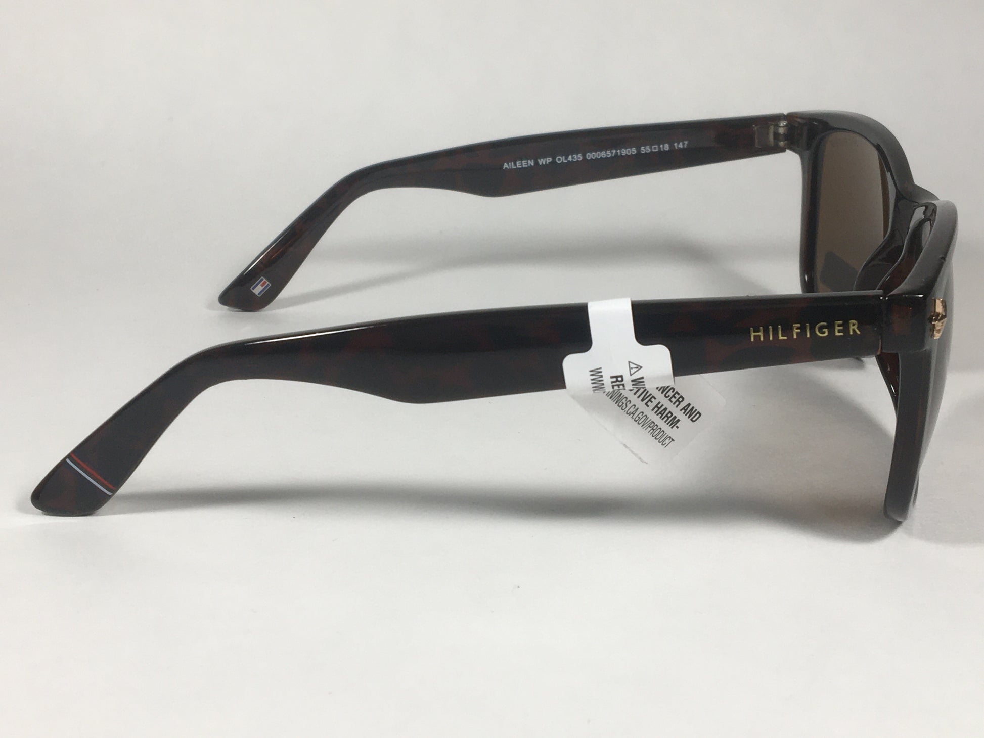 Tommy Hilfiger Aileen Square Sunglasses Brown Tortoise With Brown Lens AILEEN WP OL435 - Sunglasses