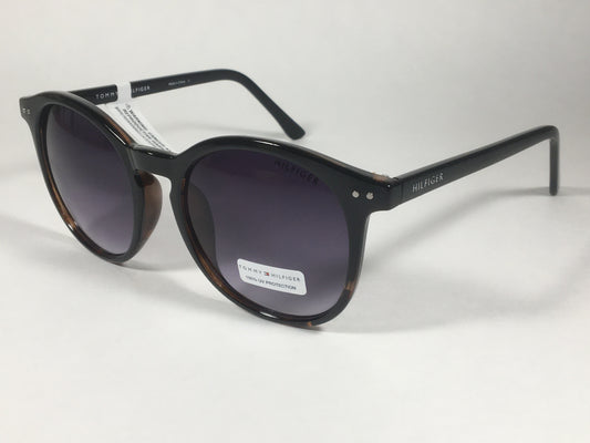 Tommy Hilfiger Dream Round Keyhole Sunglasses Black Tortoise Frame Gray Gradient Lens DREAM WP OL453 - Sunglasses
