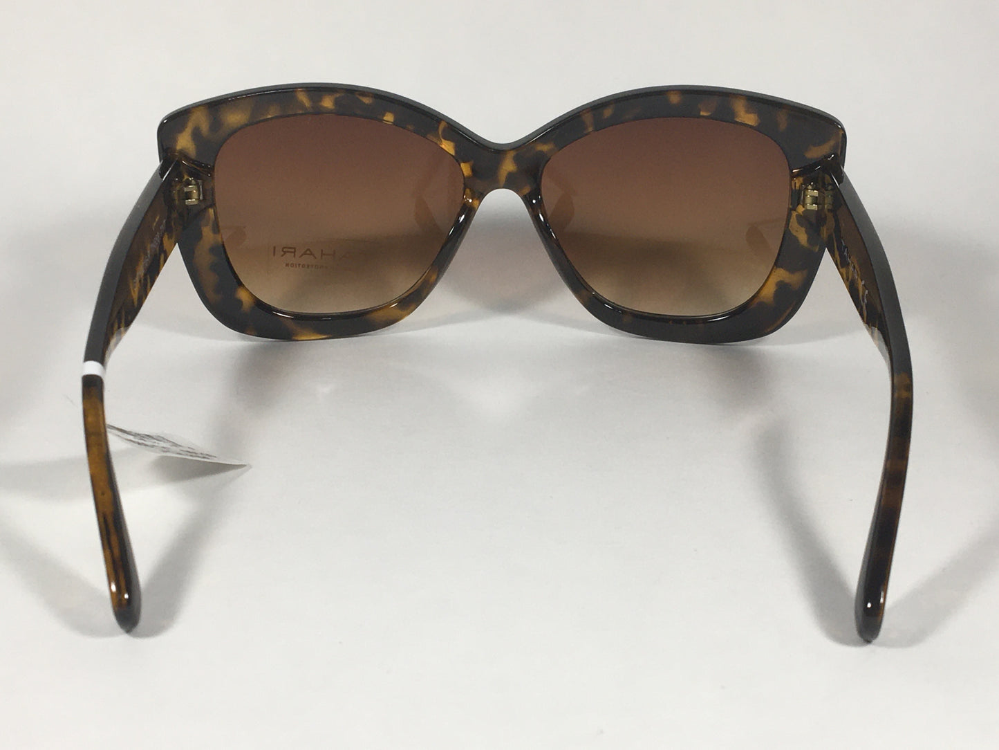 Tahari Large Cat Eye Sunglasses Brown Yellow Tortoise Frame Brown Gradient Lens TH558 TYT - Sunglasses