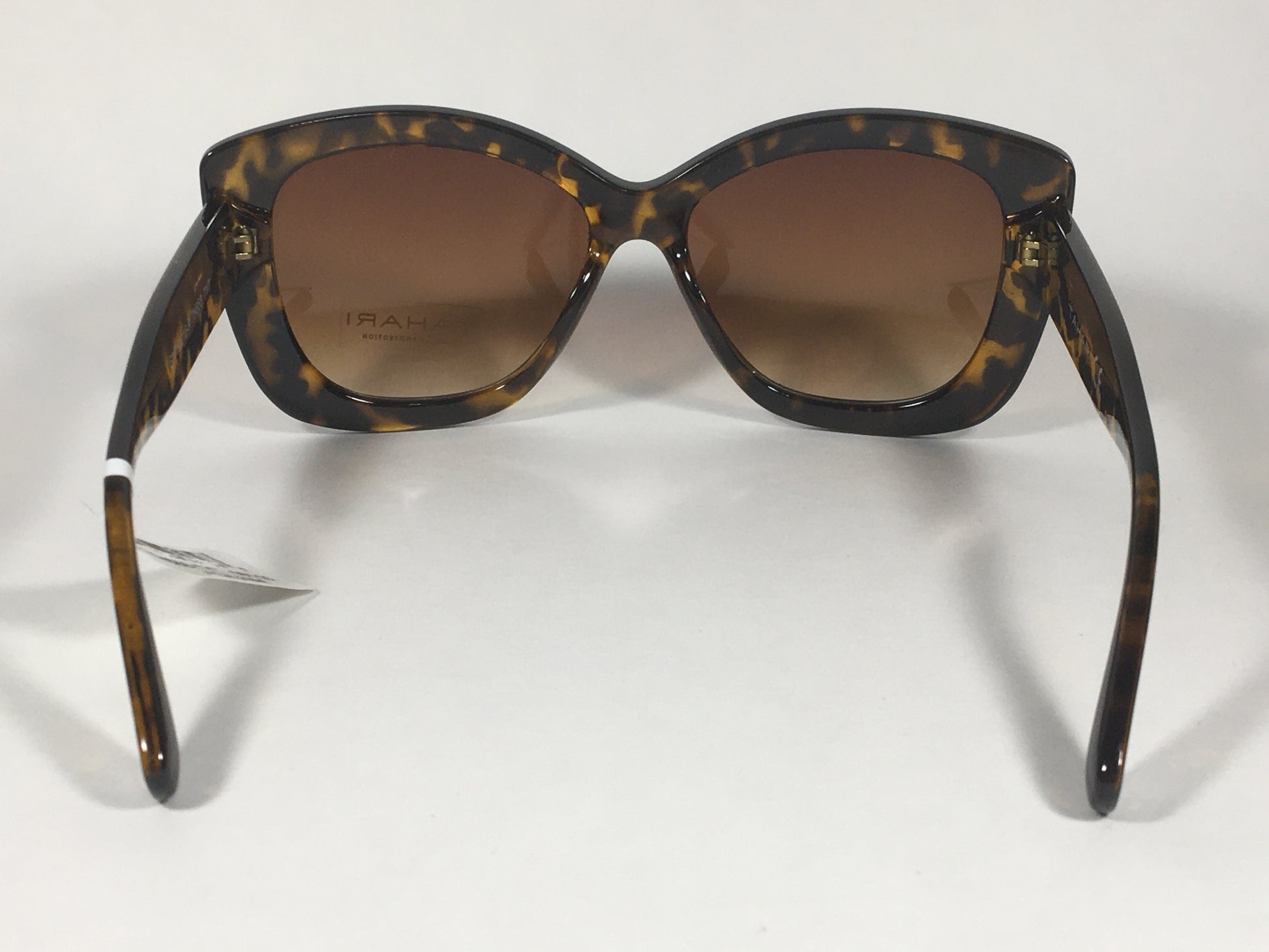 Tahari Large Cat Eye Sunglasses Brown Yellow Tortoise Frame Brown Gradient Lens TH558 TYT - Sunglasses