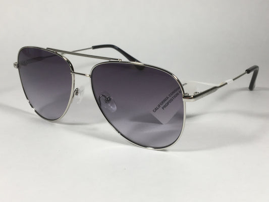 Calvin Klein Aviator Pilot Sunglasses CK19133S 046 Silver Gray Gradient Lens - Sunglasses