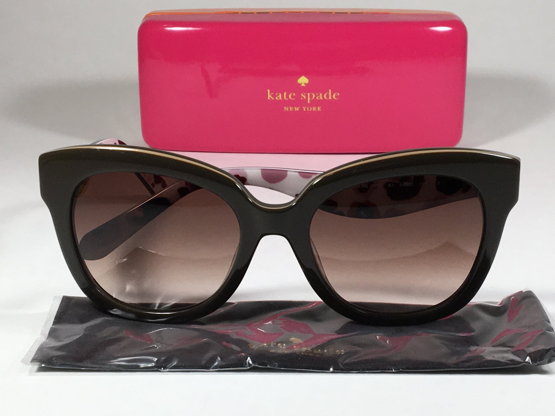Kate Spade Amberly s 0w53 b1 Hello Sunshine Cat Eye Sunglasses Brown With Brown Gradient