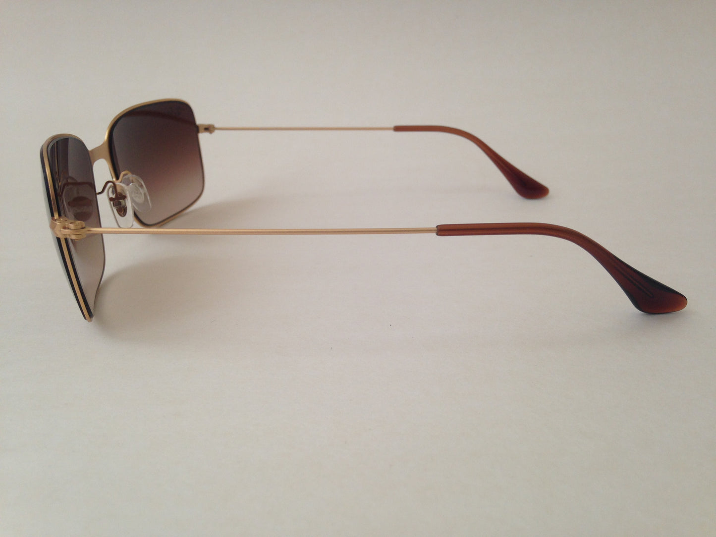 Ray-Ban Highstreet Navigator Sunglasses Rb3514 149/13 Rectangle Gold Wire Brown Lens - Sunglasses