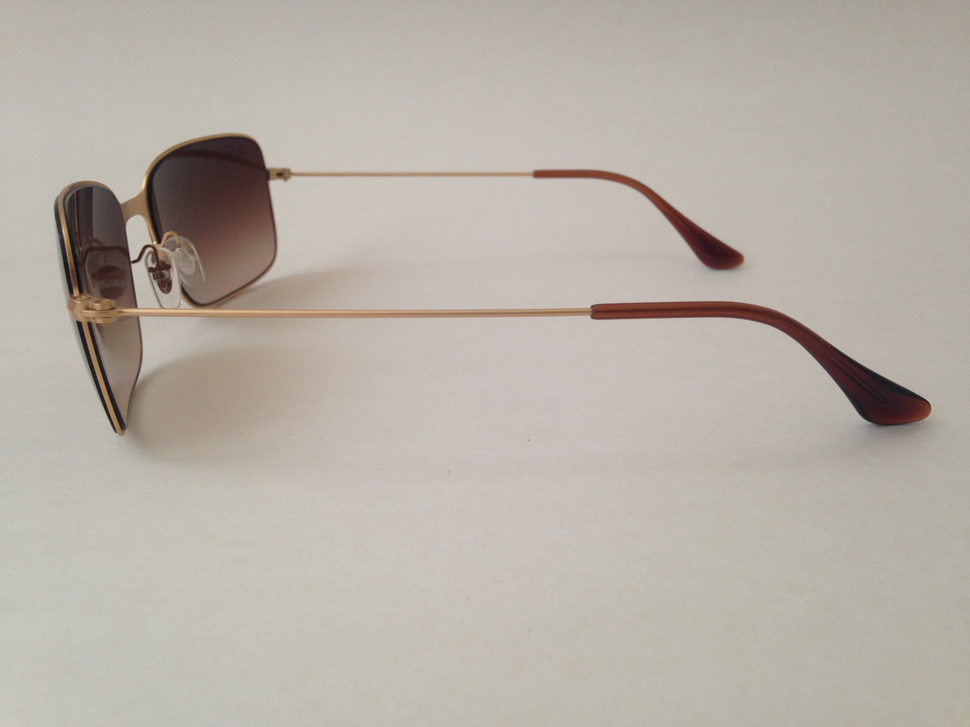 Ray-Ban Highstreet Navigator Sunglasses Rb3514 149/13 Rectangle Gold Wire Brown Lens - Sunglasses