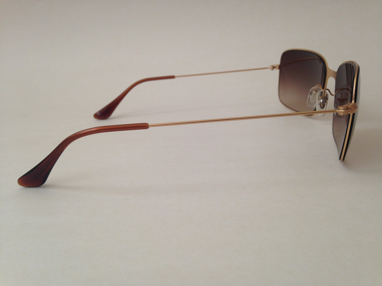 Ray-Ban Highstreet Navigator Sunglasses Rb3514 149/13 Rectangle Gold Wire Brown Lens - Sunglasses