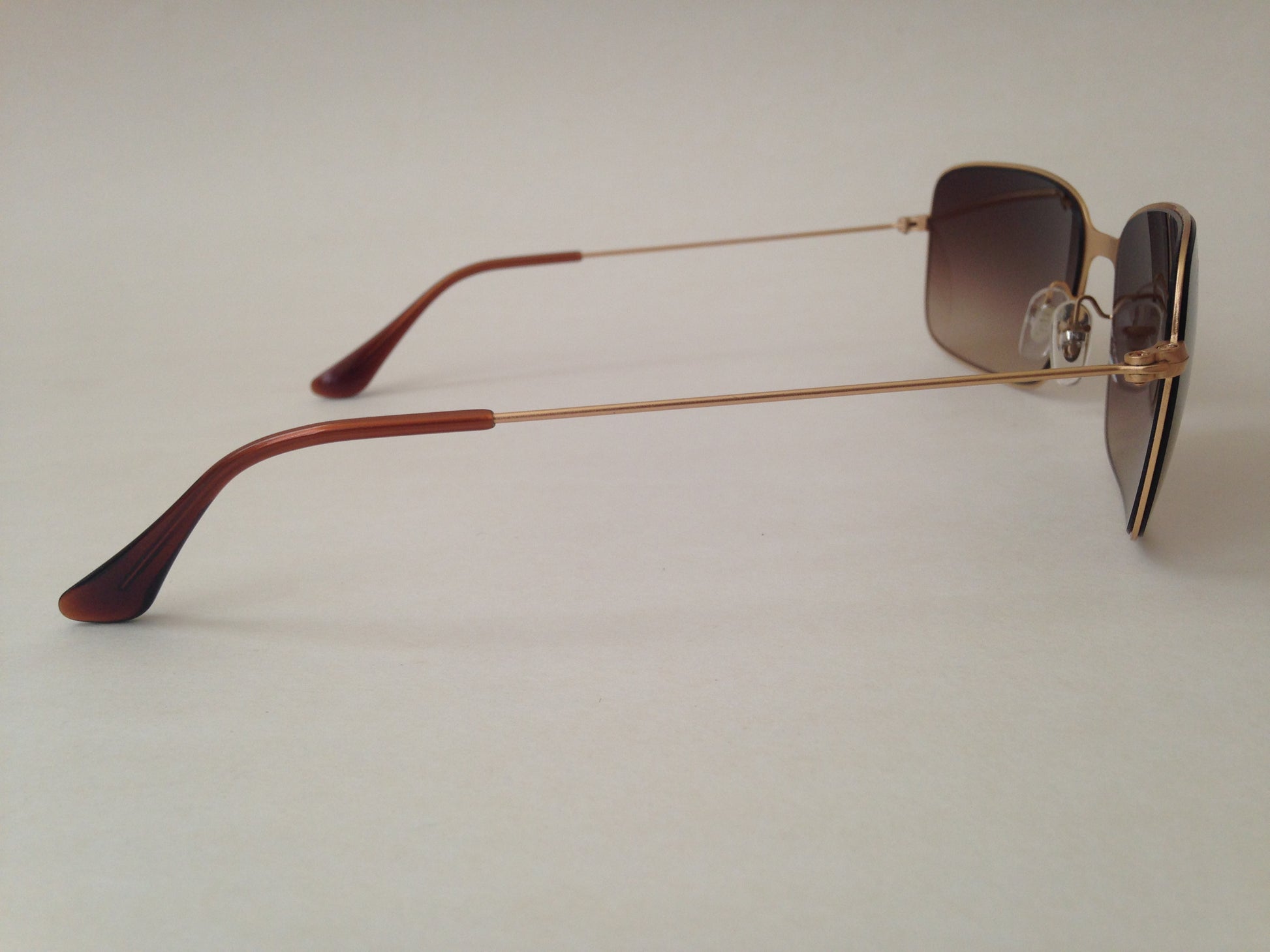 Ray-Ban Highstreet Navigator Sunglasses Rb3514 149/13 Rectangle Gold Wire Brown Lens - Sunglasses