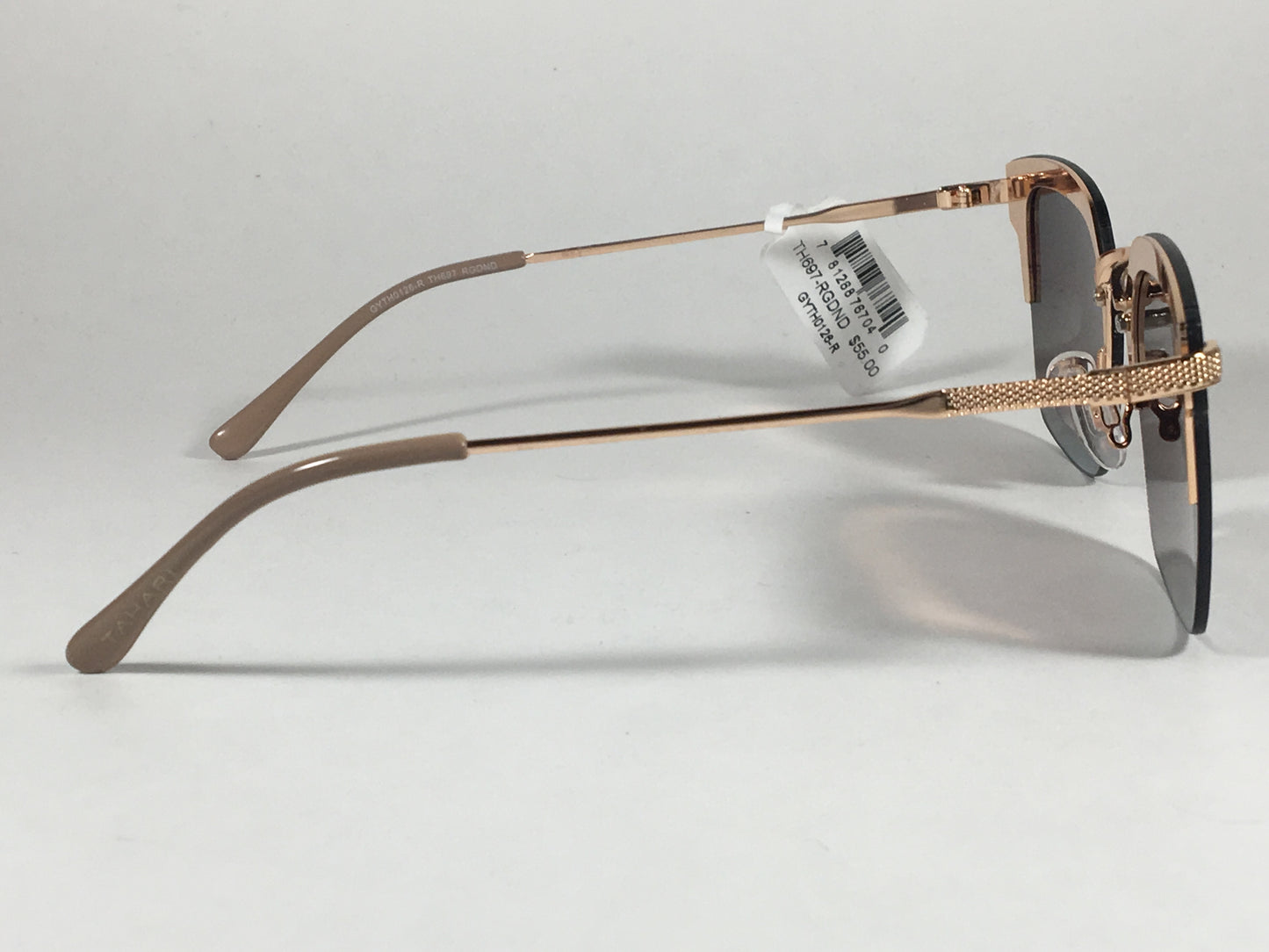 Tahari Rimless Square Sunglasses Rose Gold Nude Brown Gradient Lens Th697 Rgdnd - Sunglasses