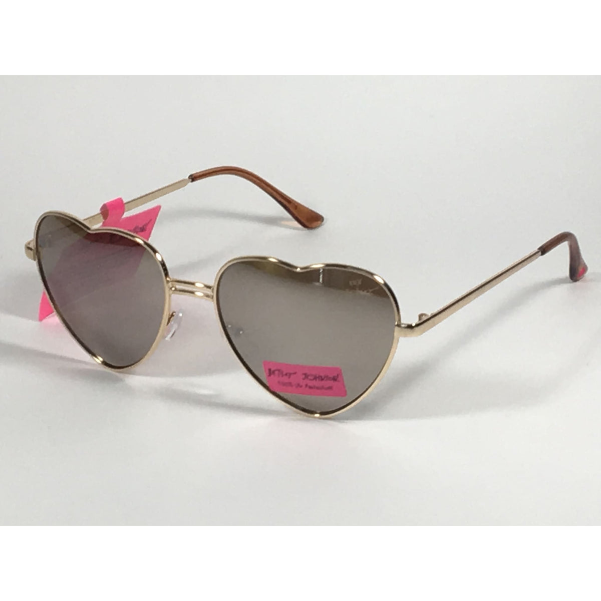 Occhiali Da Sole Betsey Johnson Love Star FLR - Cat Eye Nero E Rosa, Lenti Specchiate UV400 - Foto 1