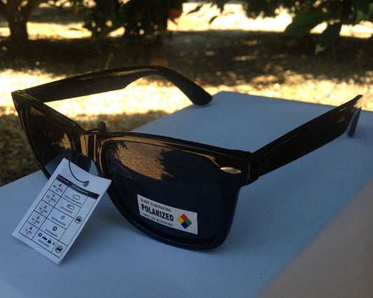 Mens Sunglasses Polarized Wf Black Gloss Square Original Retro Style Generic 53 - Sunglasses