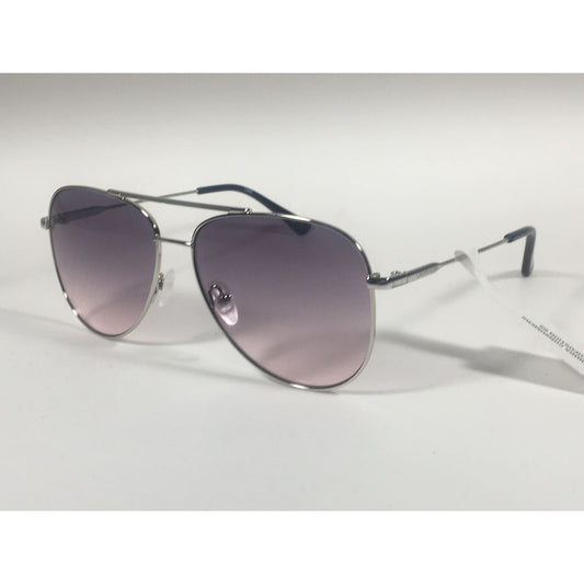 Calvin Klein CK19133S 045 Aviator Pilot Sunglasses Silver Metal Frame Pink Gray Gradient Lens - Sunglasses