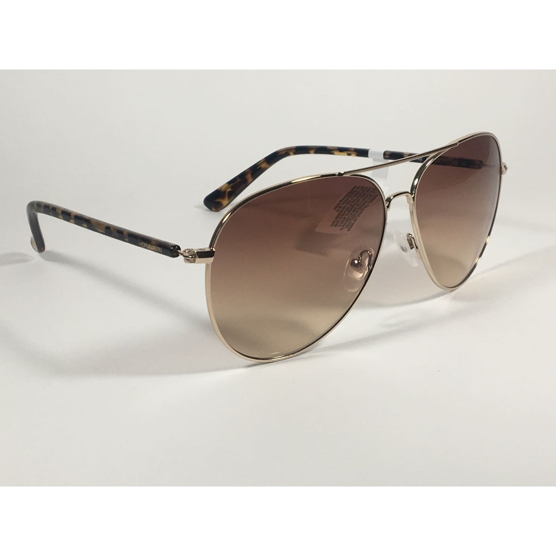 Calvin Klein CK19314S 717 Aviator Pilot Sunglasses Gold Brown Tortoise With Brown Gradient Lens - Sunglasses