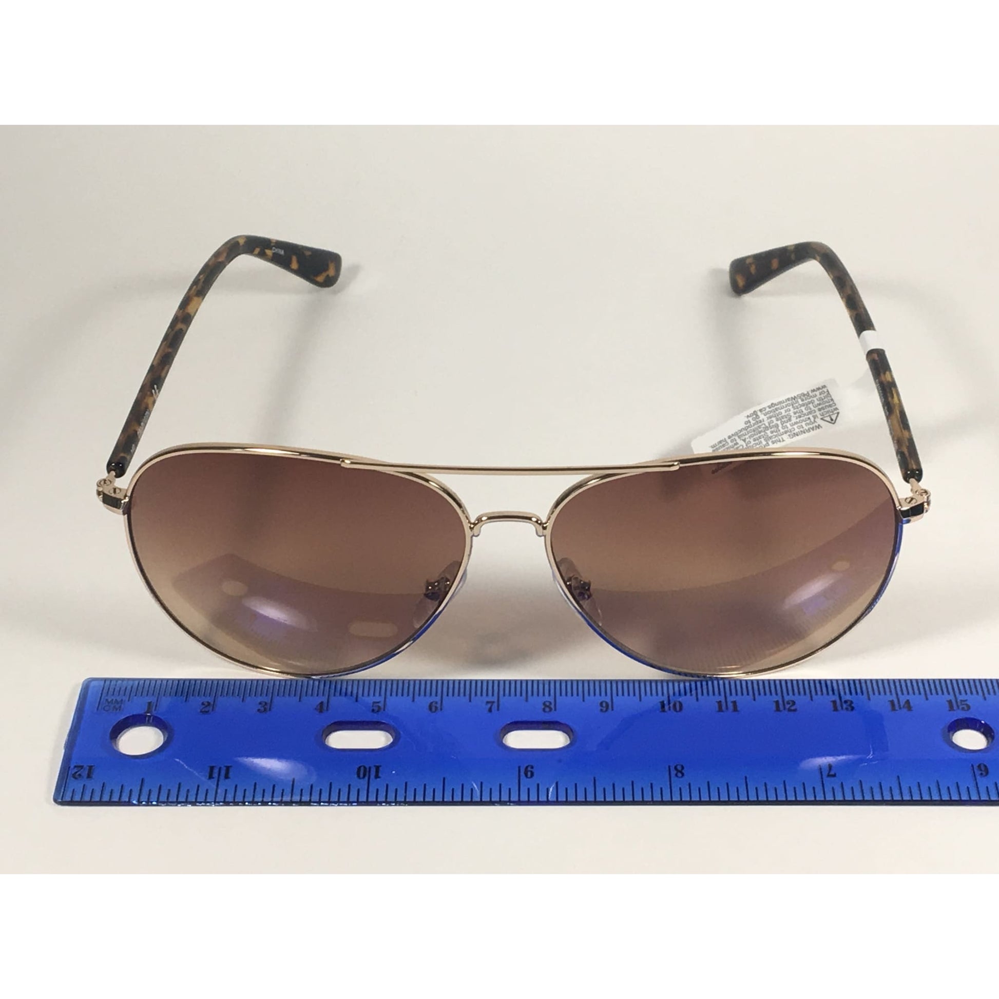 Calvin Klein CK19314S 717 Aviator Pilot Sunglasses Gold Brown Tortoise With Brown Gradient Lens - Sunglasses
