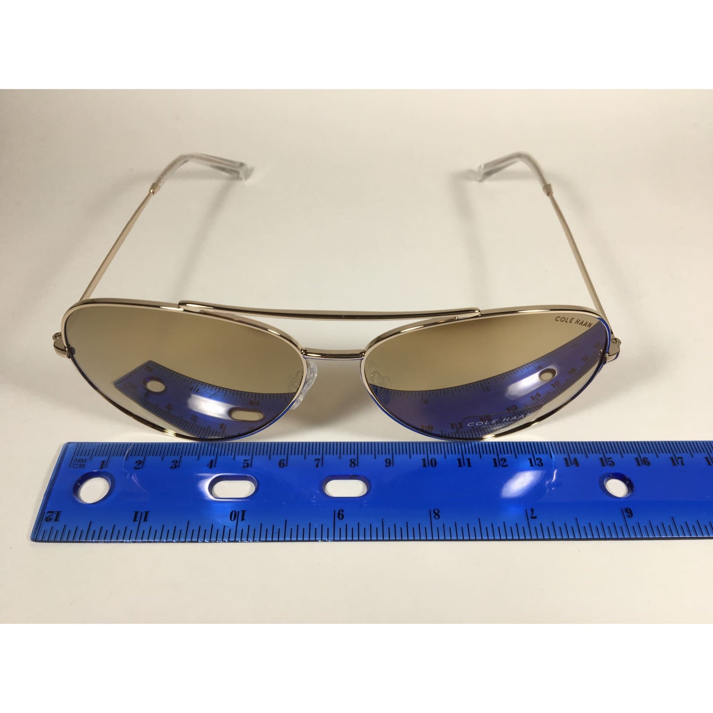 Cole Haan Polarized Aviator Pilot Sunglasses Gold Mirror Lens CH9005 717 GOLD - Sunglasses