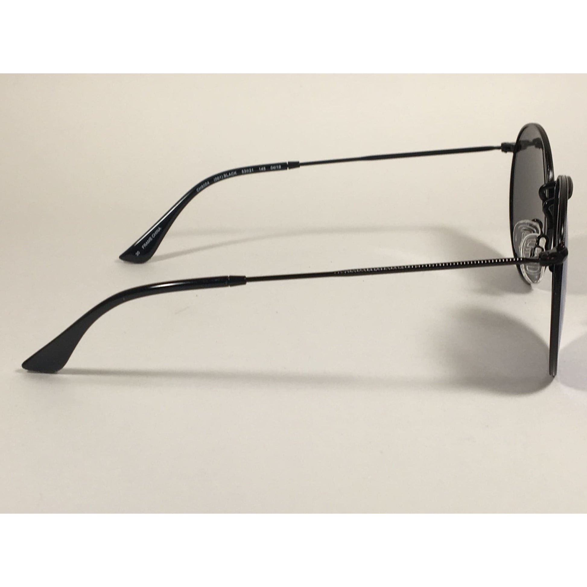 Cole Haan Polarized Round Sunglasses Black Blue Mirror Lens CH8004 001 BLACK - Sunglasses