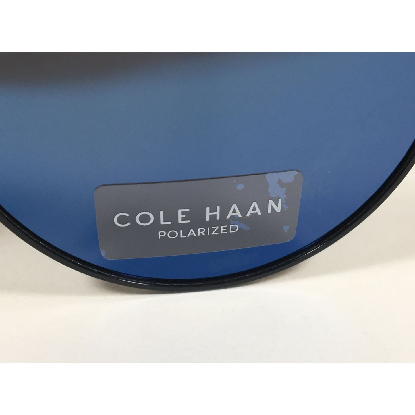Cole Haan Polarized Round Sunglasses Black Blue Mirror Lens CH8004 001 BLACK - Sunglasses