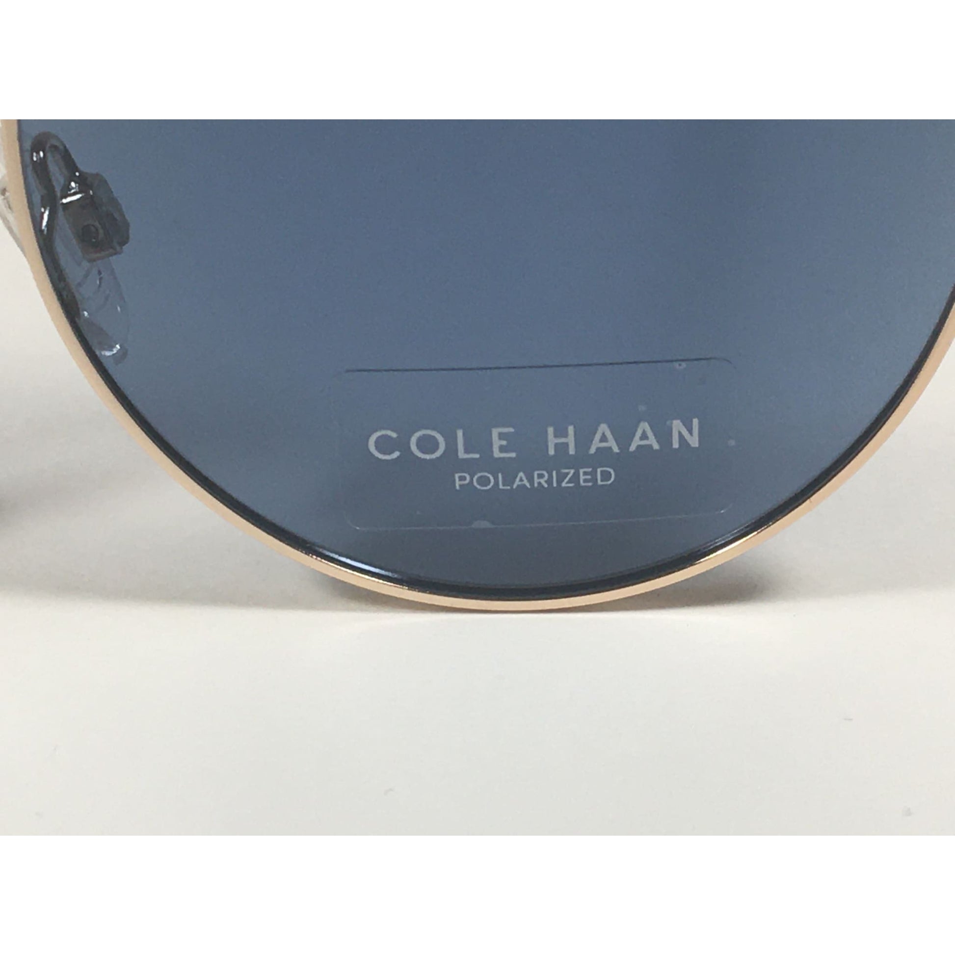 Cole Haan Polarized Round Sunglasses Gold Blue Gray Lens CH8004 717 GOLD - Sunglasses