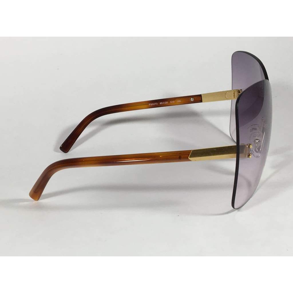 Fendi Runway Sunglasses Oversized Shield Butterfly Purple Gradient Lens Havana Frame Fs5273 513 - Sunglasses