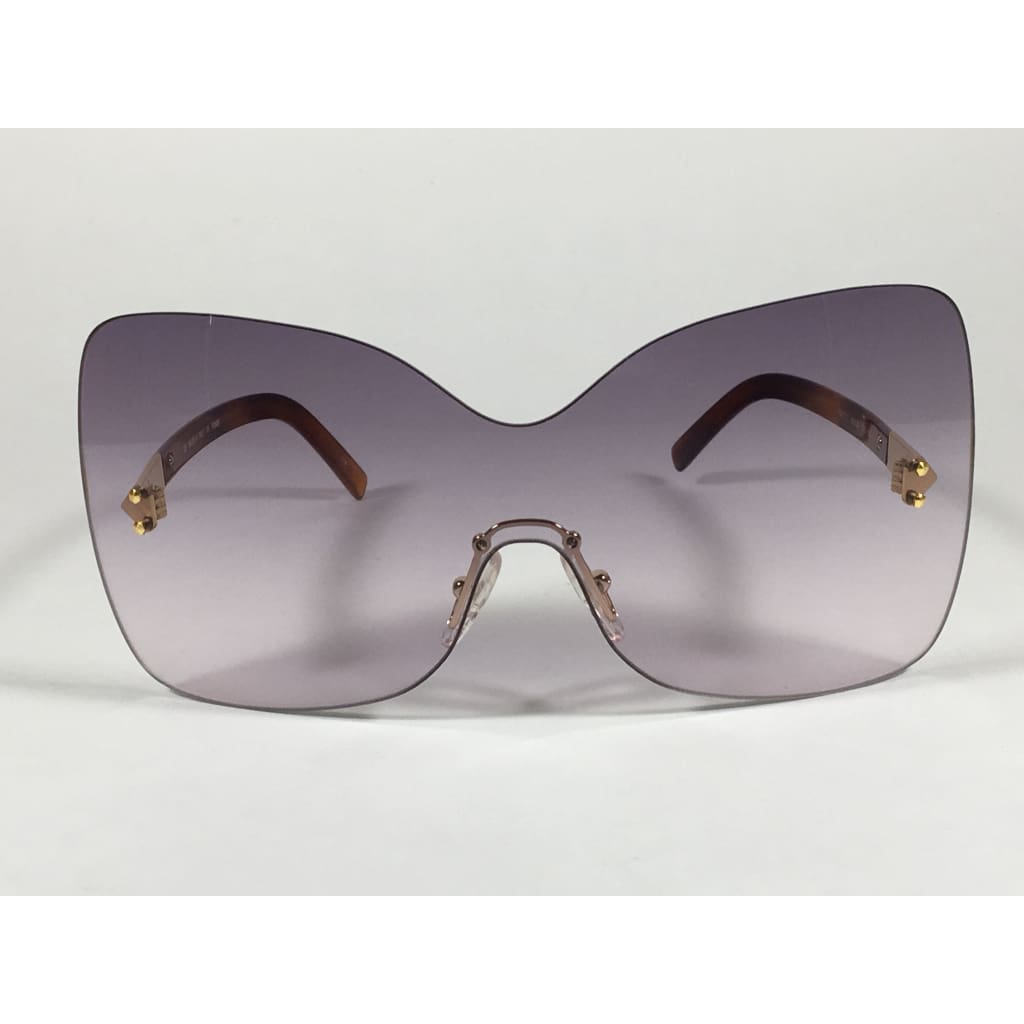 Fendi Runway Sunglasses Oversized Shield Butterfly Purple Gradient Lens Havana Frame Fs5273 513 - Sunglasses