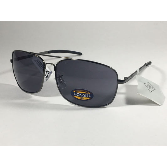 Fossil FM32 Navigator Sunglasses Gunmetal Gray Frame Gray Lens Mens - Sunglasses