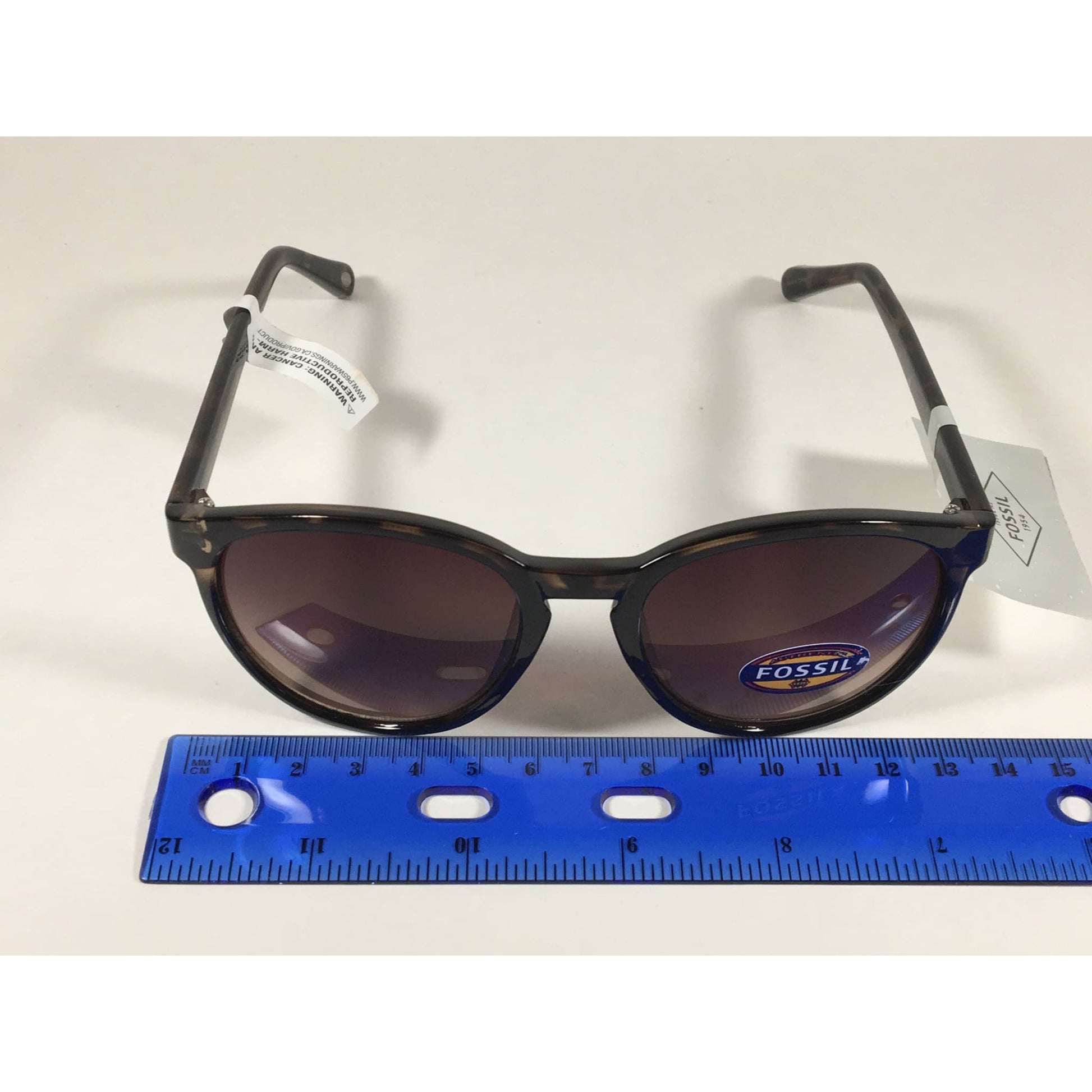Fossil Fw95 Aviator Keyhole Sunglasses Brown Tortoise Frame Brown Gradient Lens - Sunglasses