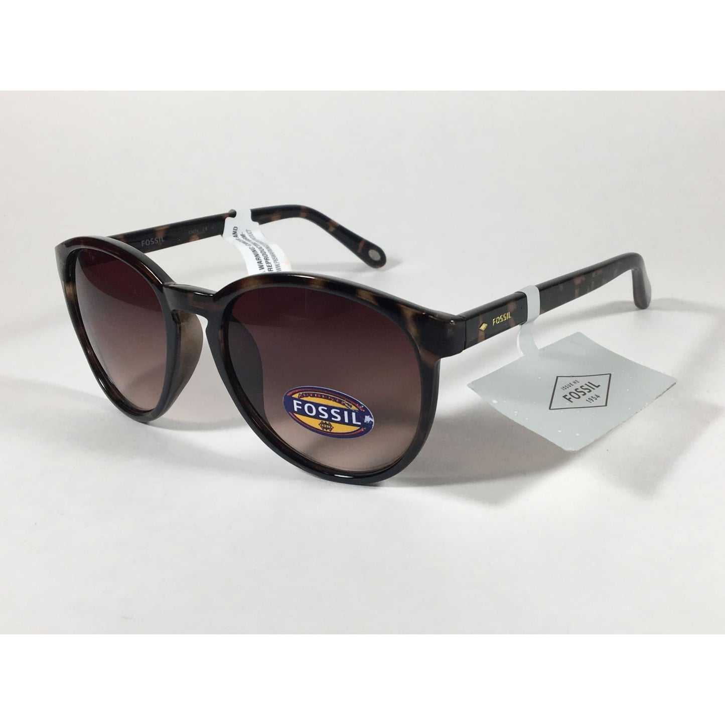 Fossil Fw95 Aviator Keyhole Sunglasses Brown Tortoise Frame Brown Gradient Lens - Sunglasses
