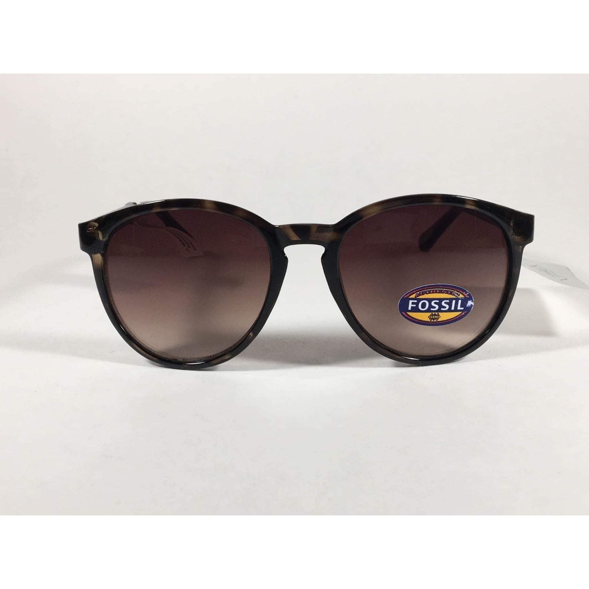 Fossil Fw95 Aviator Keyhole Sunglasses Brown Tortoise Frame Brown Gradient Lens - Sunglasses