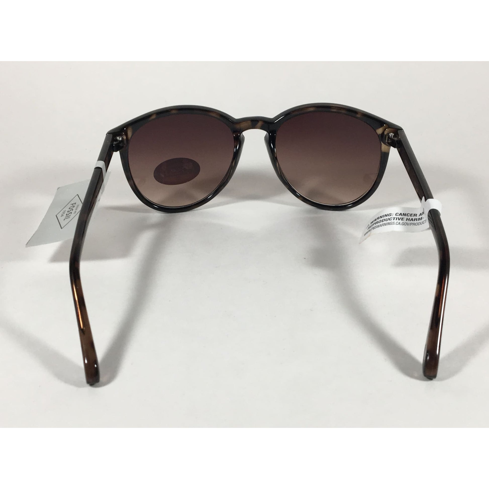 Fossil Fw95 Aviator Keyhole Sunglasses Brown Tortoise Frame Brown Gradient Lens - Sunglasses
