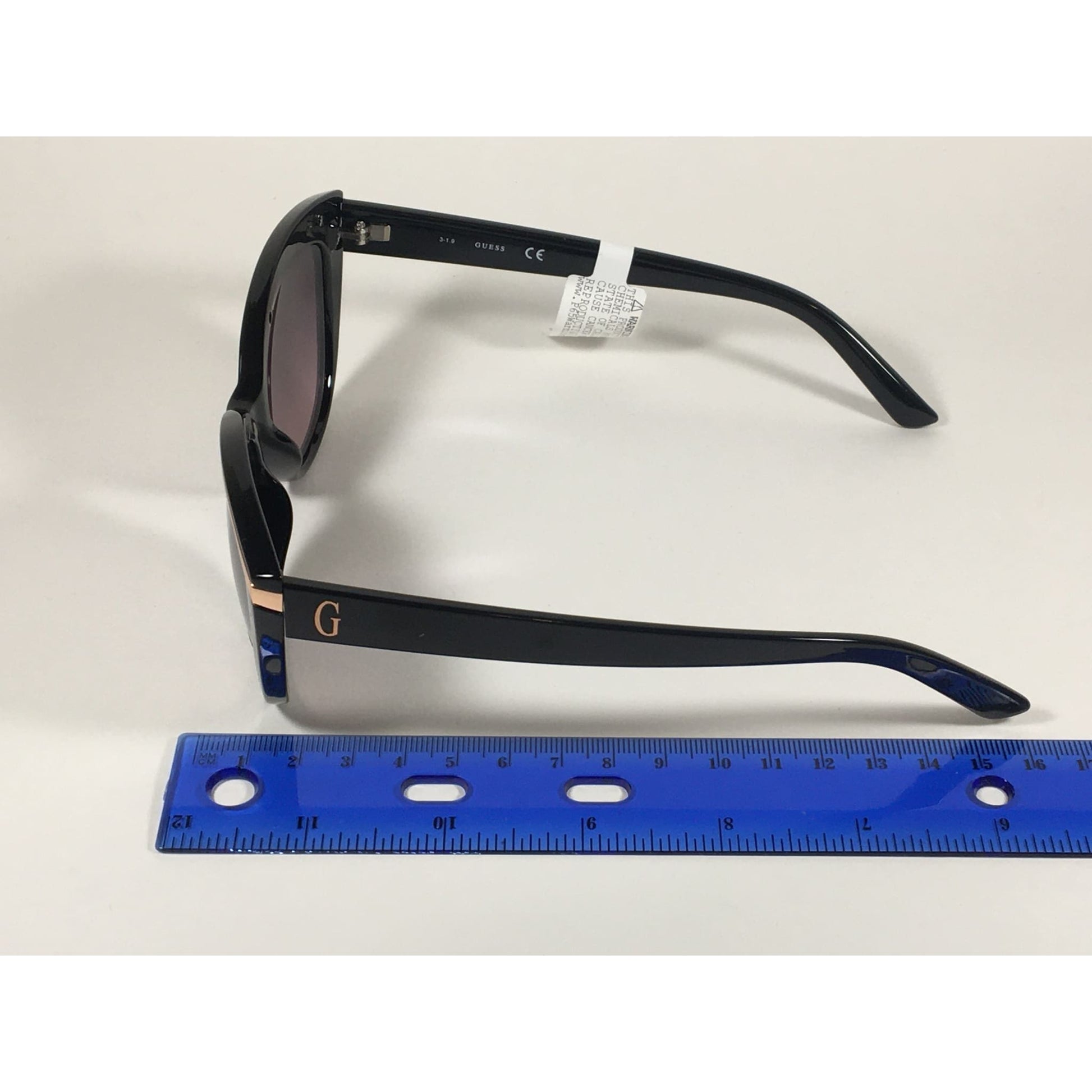 Guess Cat Eye Sunglasses Black And Gold With Silver Mirror Lens GF0357 01U - Sunglasses