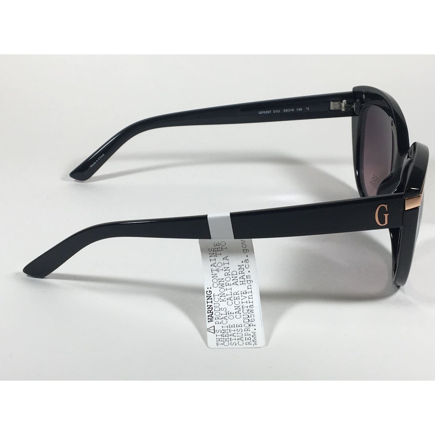 Guess Cat Eye Sunglasses Black And Gold With Silver Mirror Lens GF0357 01U - Sunglasses