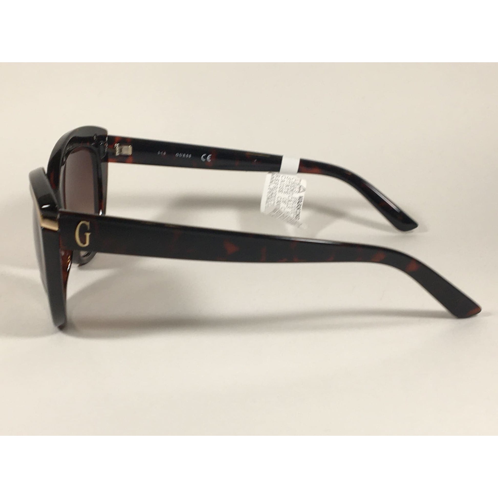 Guess Cat Eye Sunglasses Brown Tortoise Gold Trim Brown Gradient Lens GF0357 52F - Sunglasses