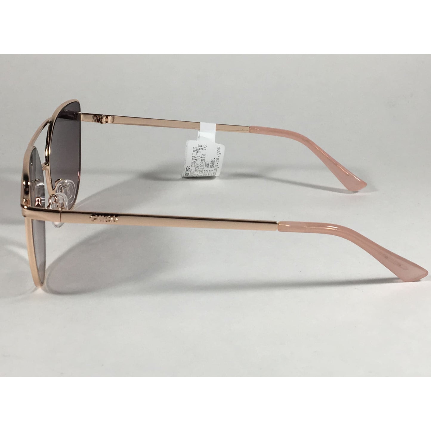 Guess Cat Eye Sunglasses Nude Peach Rose Gold Metal Silver Mirror Lens GF0332 28T - Sunglasses