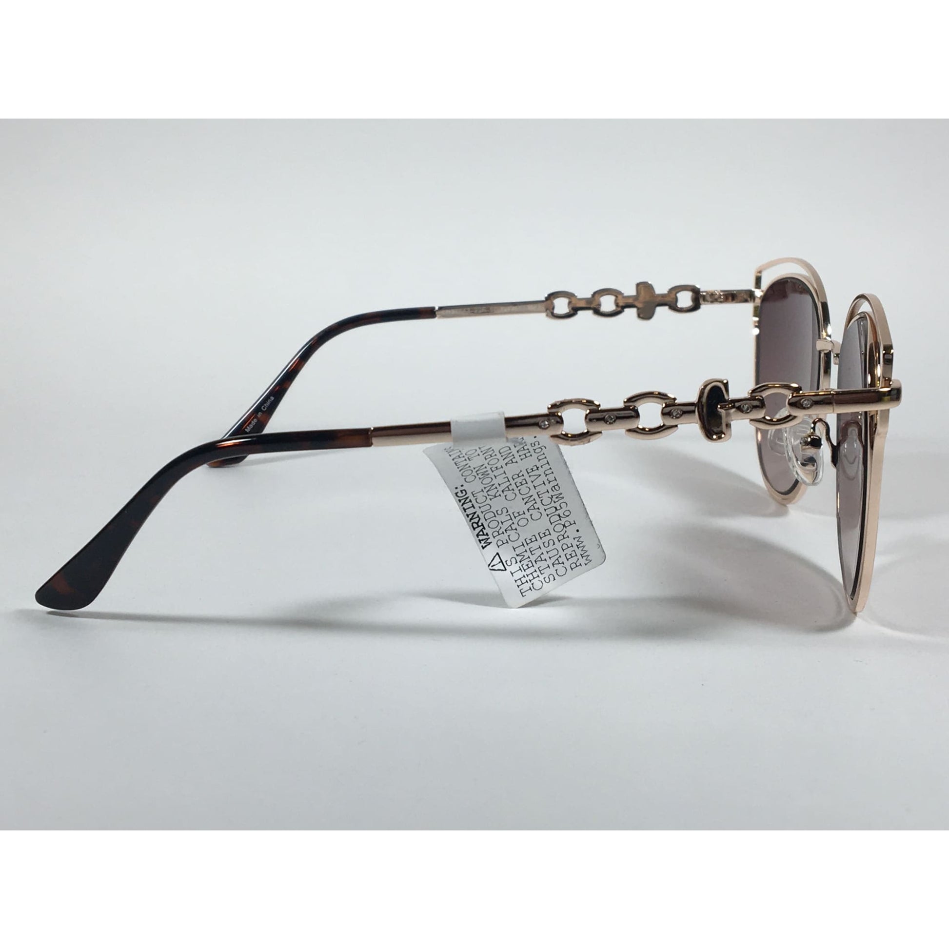 Guess Cat Eye Sunglasses Rose Gold Metal Brown Gradient Lens GF0343 32F - Sunglasses