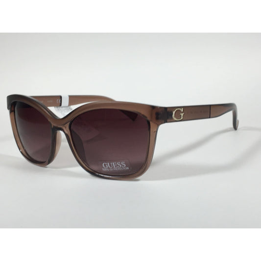 Guess Designer Sunglasses Brown Crystal Brown Gradient Lens GF0300 45F - Sunglasses