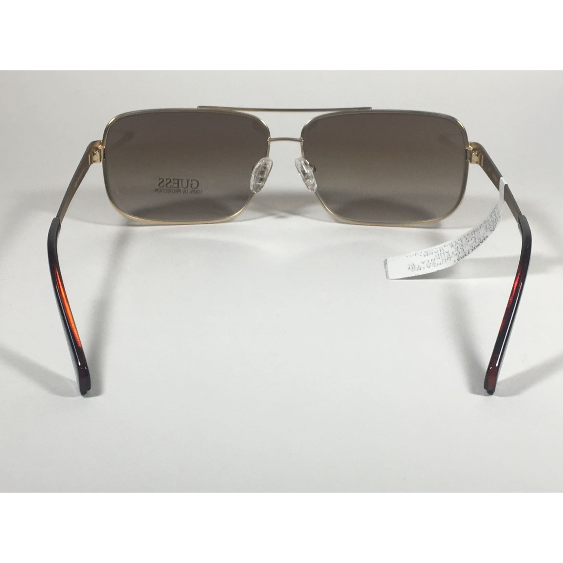Guess Rectangle GU6931 32N Sunglasses Matte Gold Metal Frame Brown Gradient Lens - Sunglasses