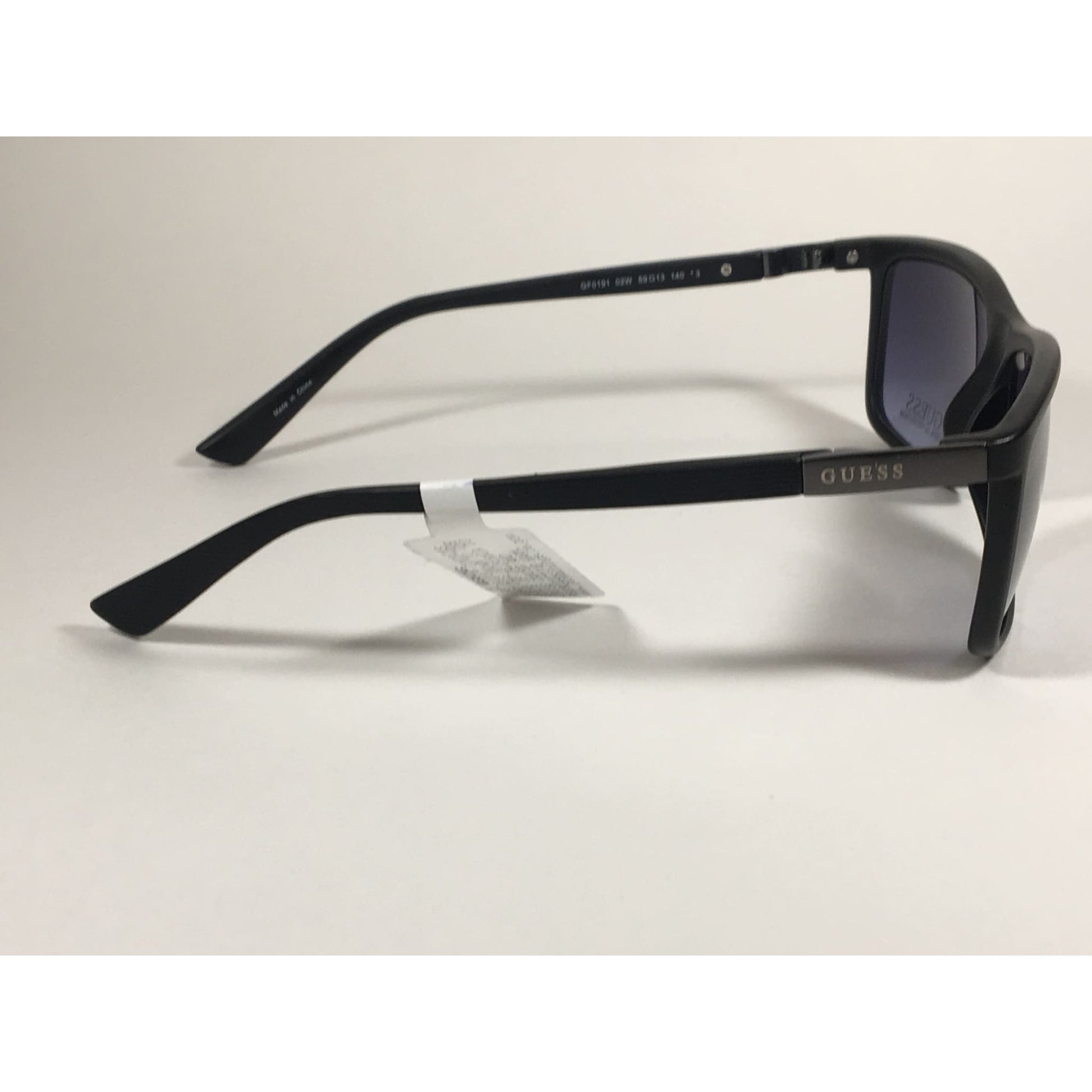 Guess Rectangle Sunglasses Matte Black Frame Blue Gradient Lens GF0191 02W - Sunglasses