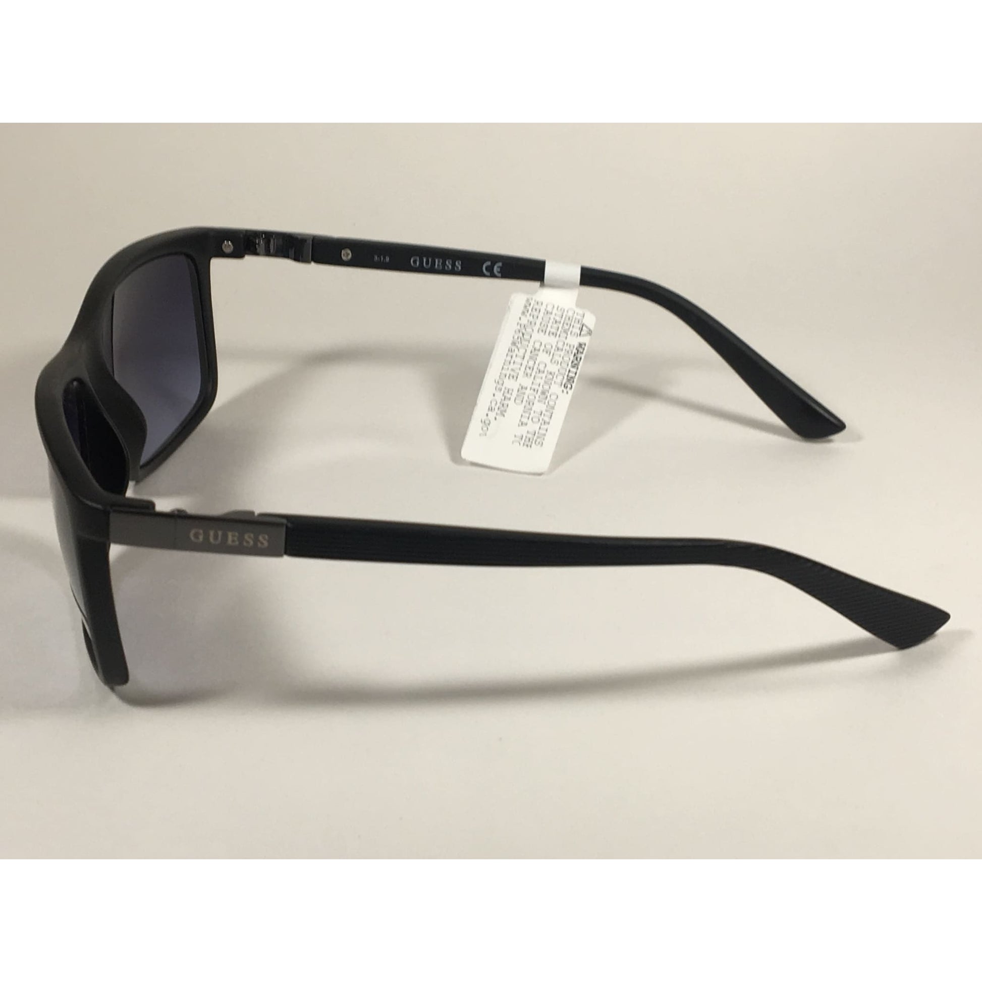 Guess Rectangle Sunglasses Matte Black Frame Blue Gradient Lens GF0191 02W - Sunglasses