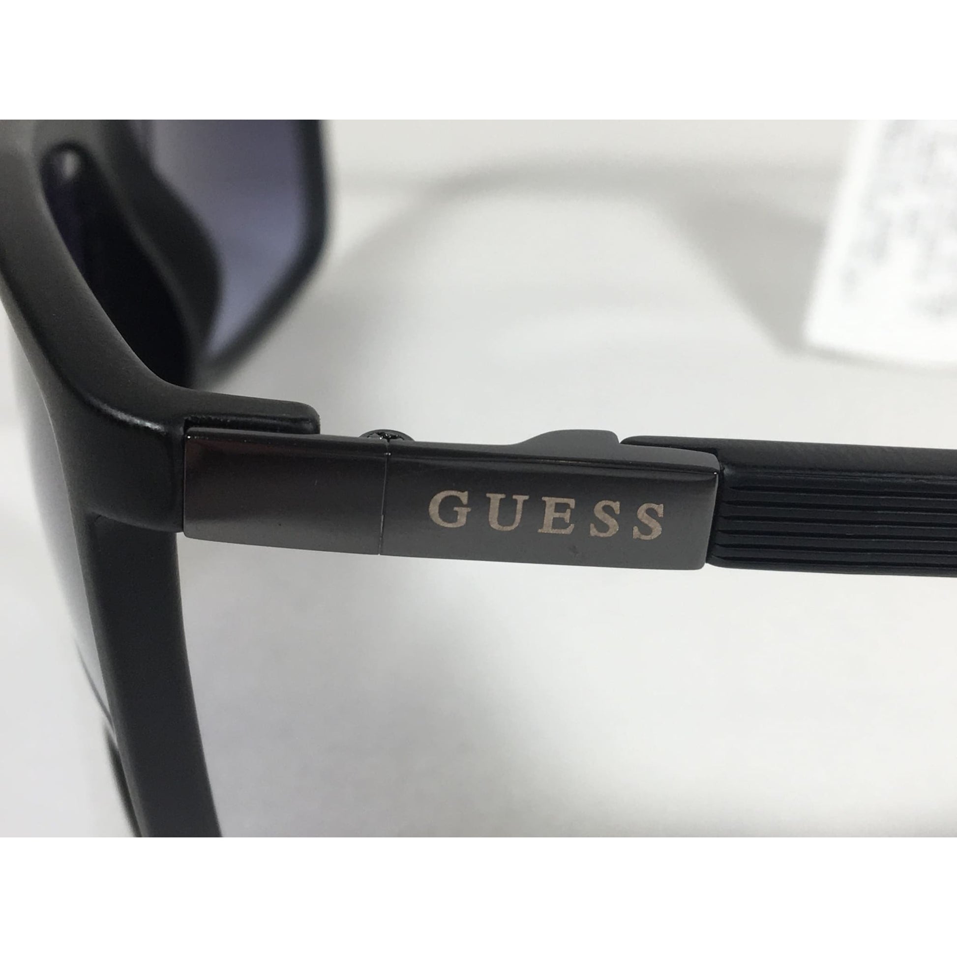 Guess Rectangle Sunglasses Matte Black Frame Blue Gradient Lens GF0191 02W - Sunglasses