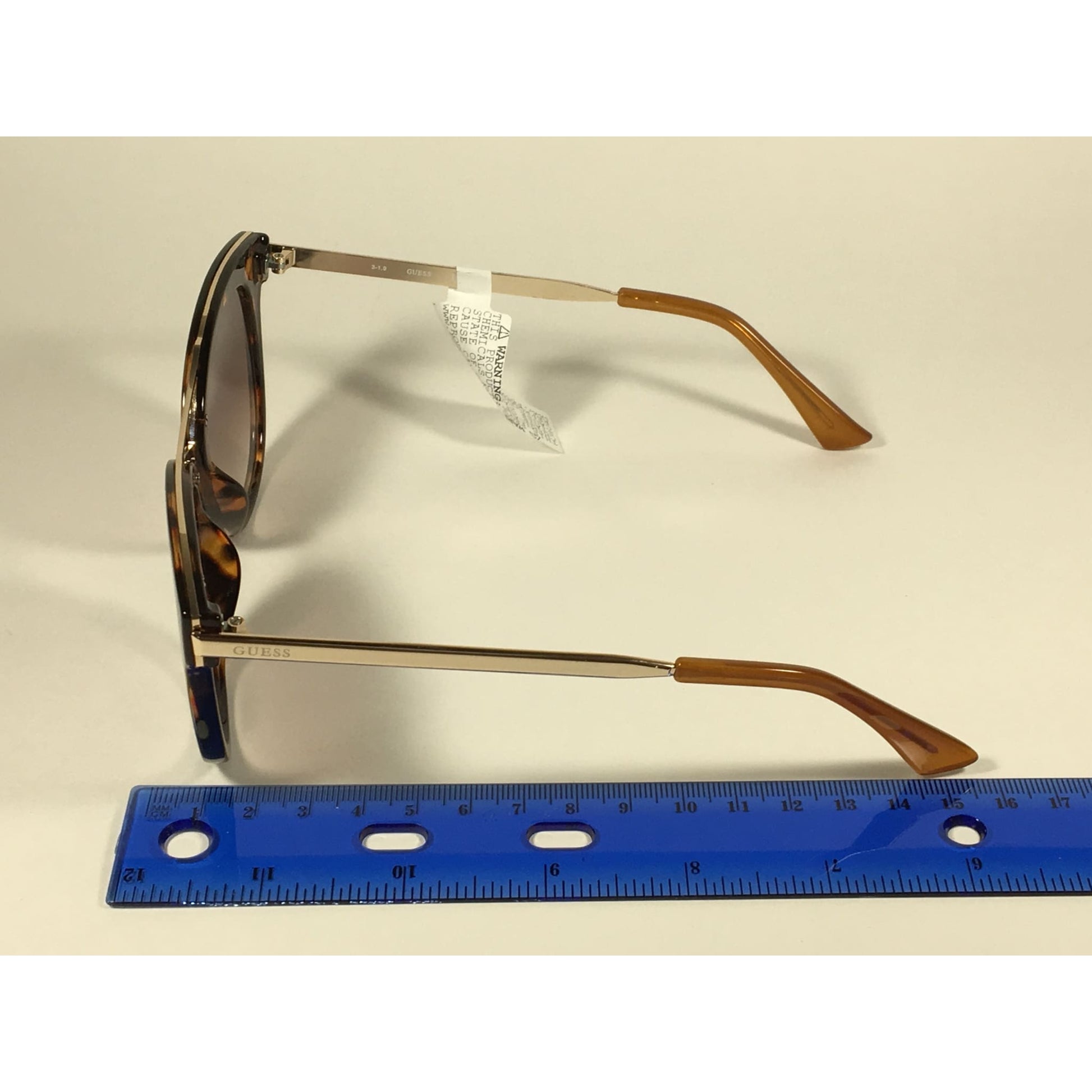 Guess Round Cat Eye Sunglasses Gold Brown Tortoise Frame Brown