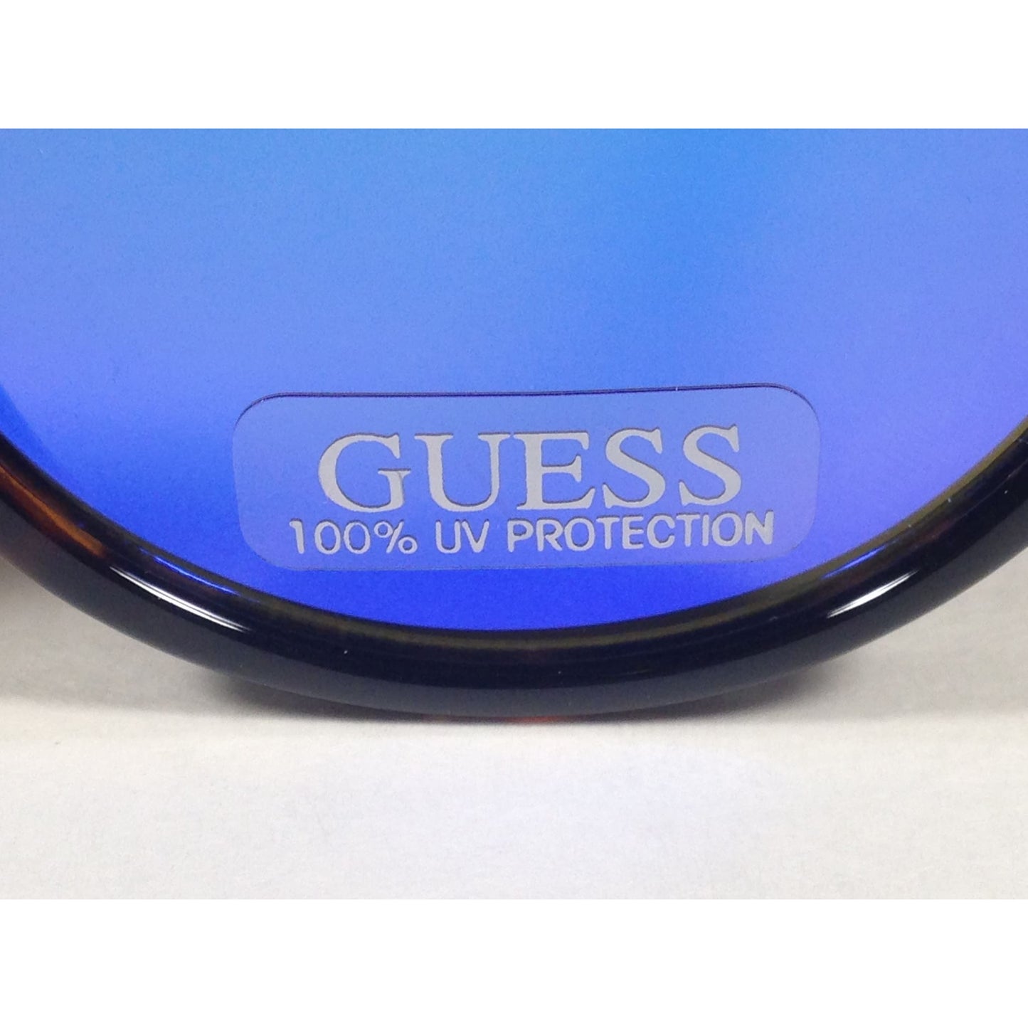 Guess Round Sunglasses GF0305 53X Brown Tortoise and Gunmetal Frame Blue Mirror Lens - Sunglasses
