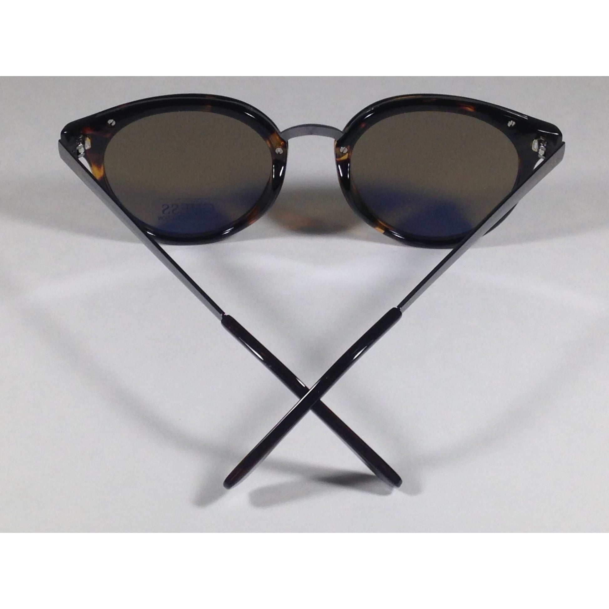 Guess Round Sunglasses GF0305 53X Brown Tortoise and Gunmetal Frame Blue Mirror Lens - Sunglasses