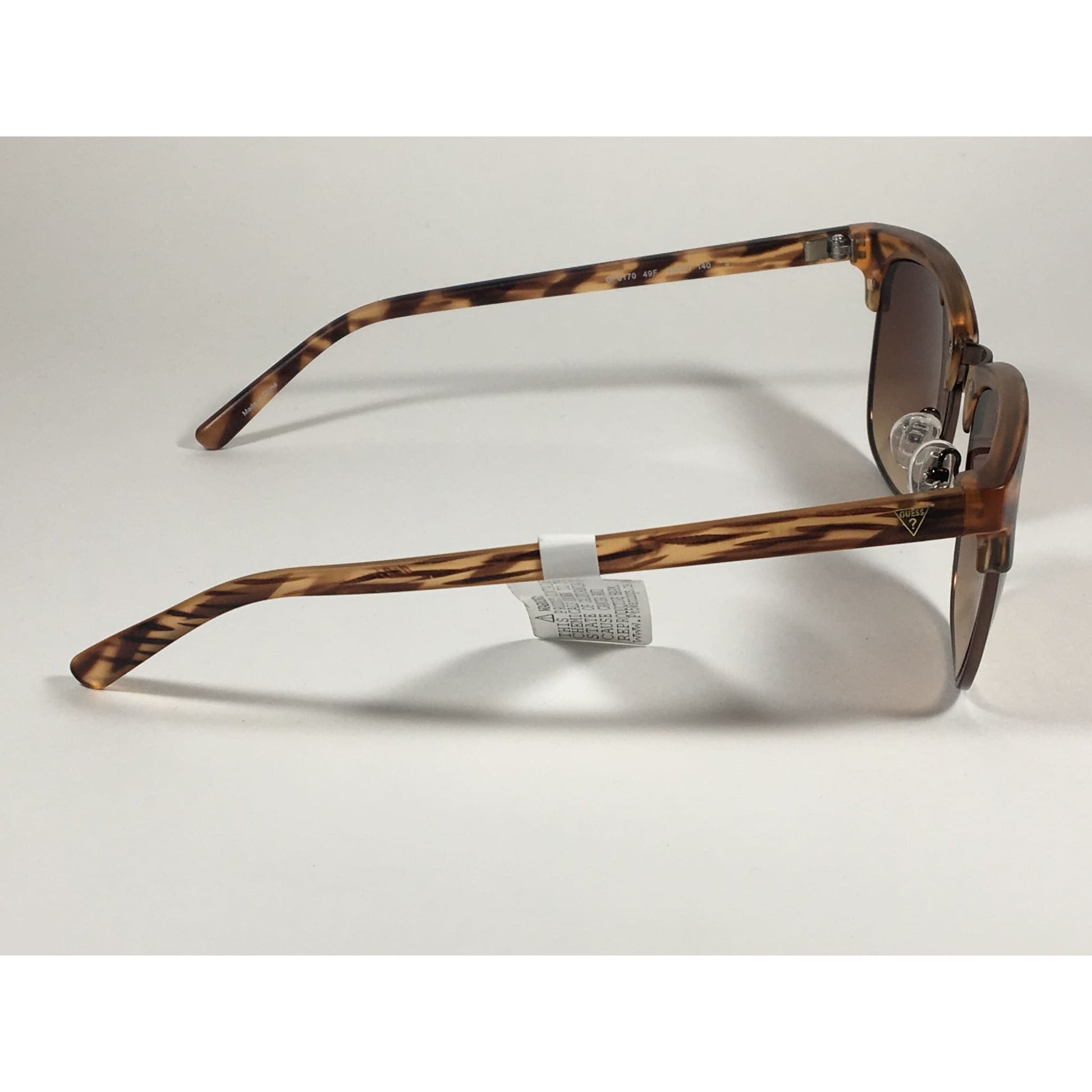 Guess Square Club Sunglasses Brown Wood Havana Frame Brown Gradient Lens GF0170 49F - Sunglasses